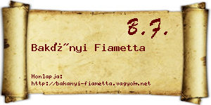 Bakányi Fiametta névjegykártya